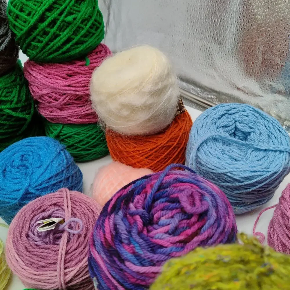 43X Mixed Lion Brand Caron Cakes Yarn Lot Multicolor Wool Acrylic Skeins Balls - Picture 8 of 11
